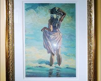 Framed serigraph titled "Summer" by the artist Lucelle Raad.
