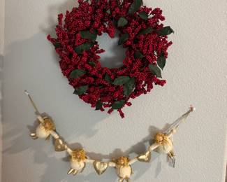 Cranberry Wreath and Angel Garland