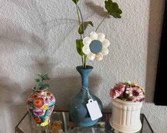 Metal Flower in Metal Vase