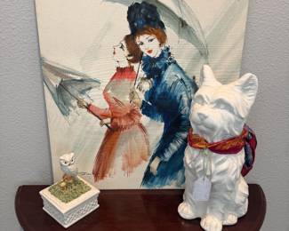2 Victorian Women with Umbrellas and more