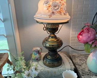 Another view of Blue Rose Shade on Brass