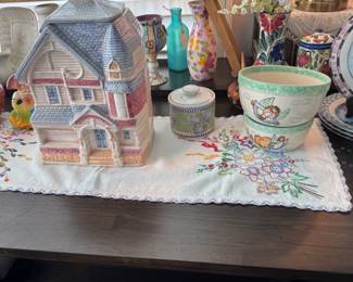 Closeup of Victorian House Cookie Jar