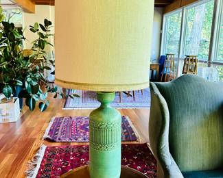 Mid Century Tall Pottery Lamp