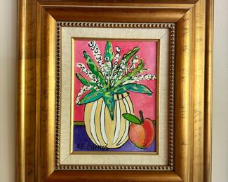 "Peach"; Original Still Life by AE Barnes w/COA