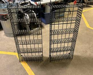 Metal shelving pair