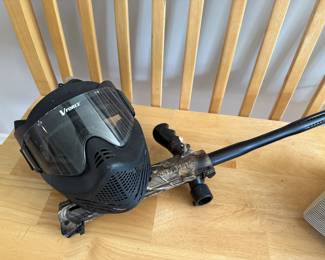 Paintball Mask and Paintball Gun