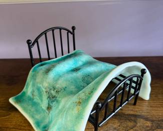 Miniature Bed Frame with Glass Cover