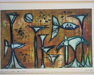 1950 etching signed "Dow".