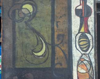Mid Century 40 x 30 oil. Signed "Wilda".