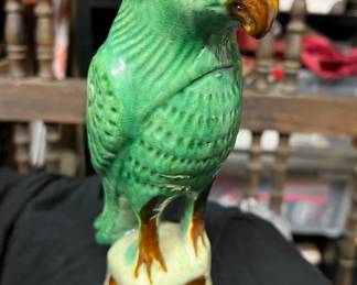 Vintage ceramic parrot.