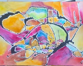 22 x 30 Japanese American watercolor.