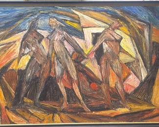 Emil Kosa Jr. 30 x 40 cubist oil painting.