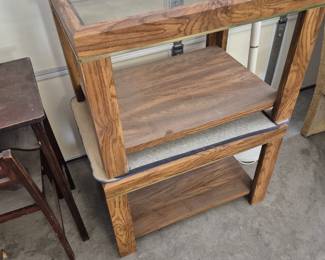 Set of glass top side tables