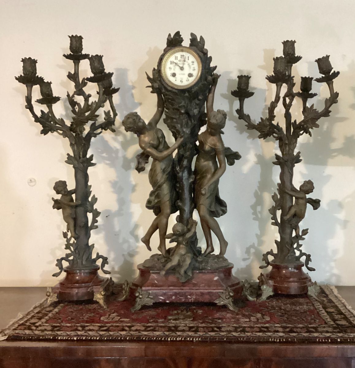 French Figural Garniture Set