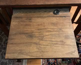 Drawer w/ writing surface and inkwell