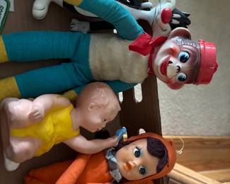Vintage toys, large vintage pixie