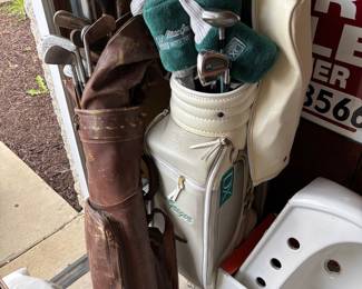 Vintage wooden golf club set