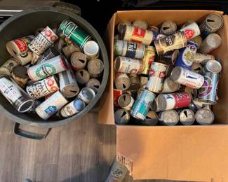 Vintage beer can collection