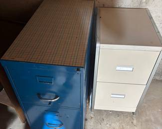Two metal file cabinet