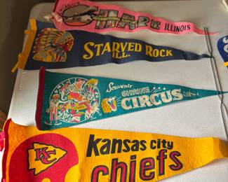 Vintage travel pennants