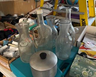 Bottles Vintage found in the attic Vintage grease canister