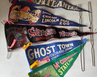 Vintage travel pennants