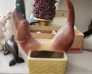 Dachschund Royal Copley planter sculpture figurine