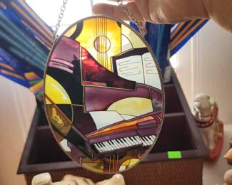 Art Deco Grand Piano Keys Guitar Suncatcher Ami