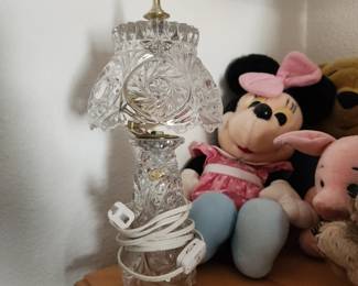 Vintage Crystal Accent Lamp / Star Design / Boudoir Lamp