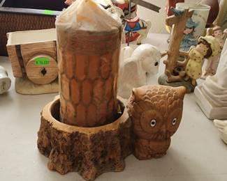 Vintage 1981 OWL Tree Stump Planter / Trinket Dish