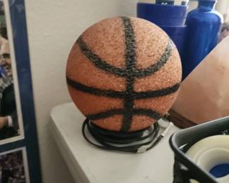 BasketBall Sparkle Lamp Molded Light Glow A slam dunk! Soft Plastic Sport Desk Lamp
