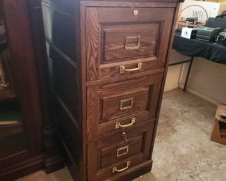 Vintage Tiger Oak File Cabinet Three Drawers