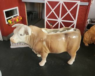 Vintage Inarco Japan Bull Ceramic Planter Cow Western Farm Figurine