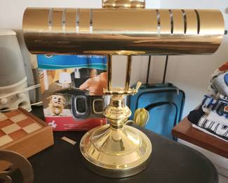 Vintage Mid Century Brass Adjustable Madmen Bankers Piano Desk Lamp,