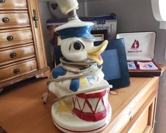 1950's Child’s Ceramic Donald Duck Lamp