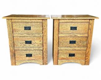 Rustic Solid Wood Bedside Tables