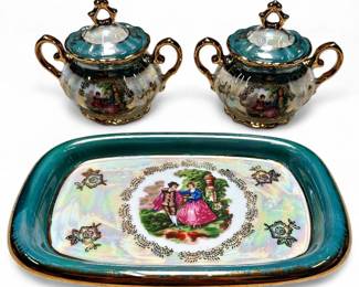 Royal Japan Lusterware Victorian Double Handle Set