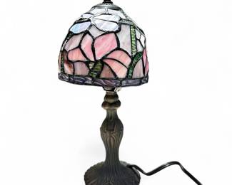 Vintage Tiffany Style Stained Glass Table Lamp