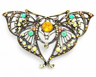 Papillon Austrian Crystal Butterfly Brooch by Twos Company