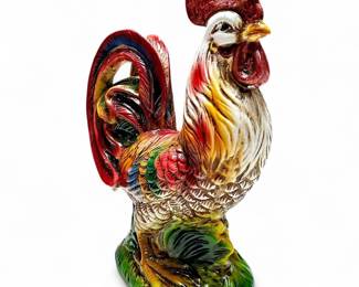 Multicolored Handpainted Ceramic Rooster