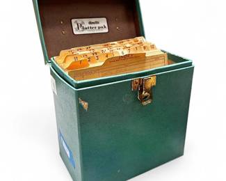 Vintage Turquoise Amfile Platter-Pak 45rpm Record Case