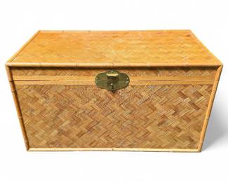 1970s Bamboo Wicker Trunk