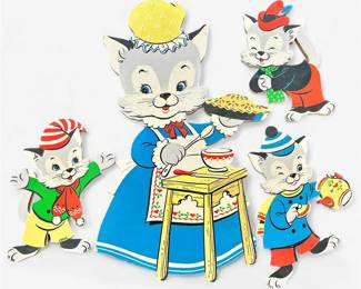 The Dolly Toy Co. 'Three Little Kittens' Wall Art, 1950s