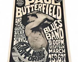 Paul Butterfield 1966 Fillmore Blues Poster by Wes Wilson