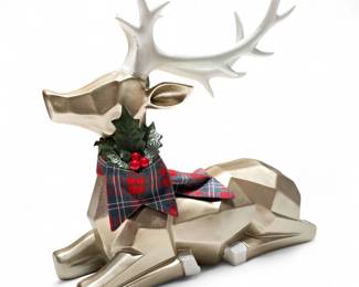 Geometric Resin Reindeer Statue