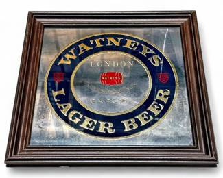 1973 Watneys Lager Beer Acid Etched Mirror Sign