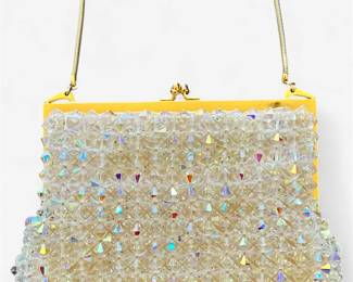 1960s Iridescent Rhinestone Purse Bag