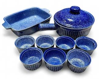 Coche Stoneware Blue Speckled Bakeware Set