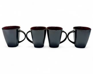 Gibson Elite Soho Lounge Red/Black Stoneware Mugs