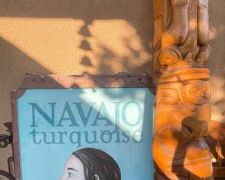 Rare Shop sign double sided from Paris France , North West Coast Totem